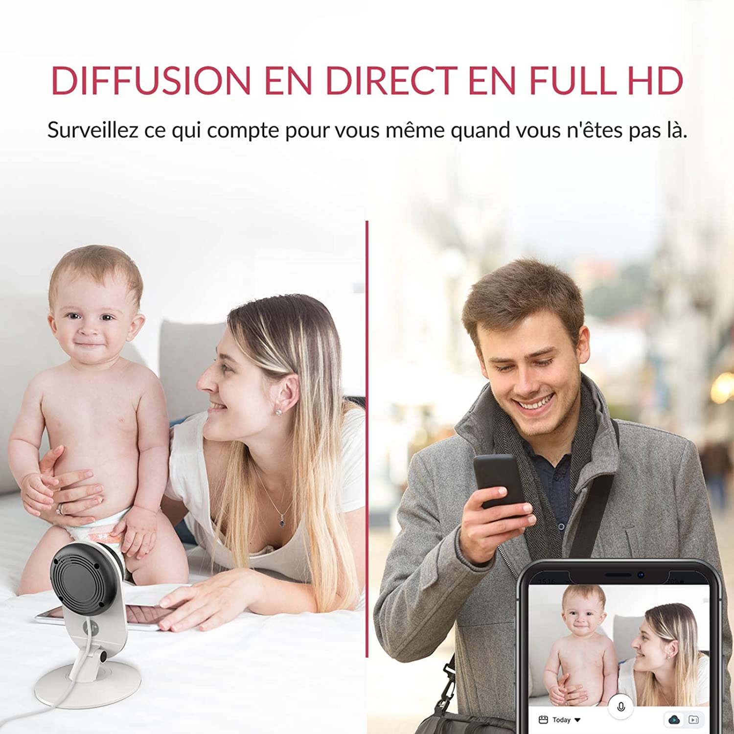 Camera de supraveghere Wifi, pentru interior, sticla - eMAG.ro