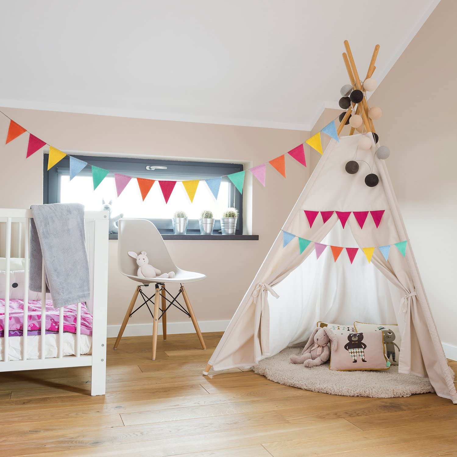 OakTree Congratulazioni Swirl Banner, 2,7 Metri, Multicolore, Scritta Ripetuta 3 Volte, Per Feste Di Compleanno - 2