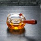 Ceainic japonez cu infuzor, Sticla/Lemn Kyusu, 350 ml, Transparent/Maro