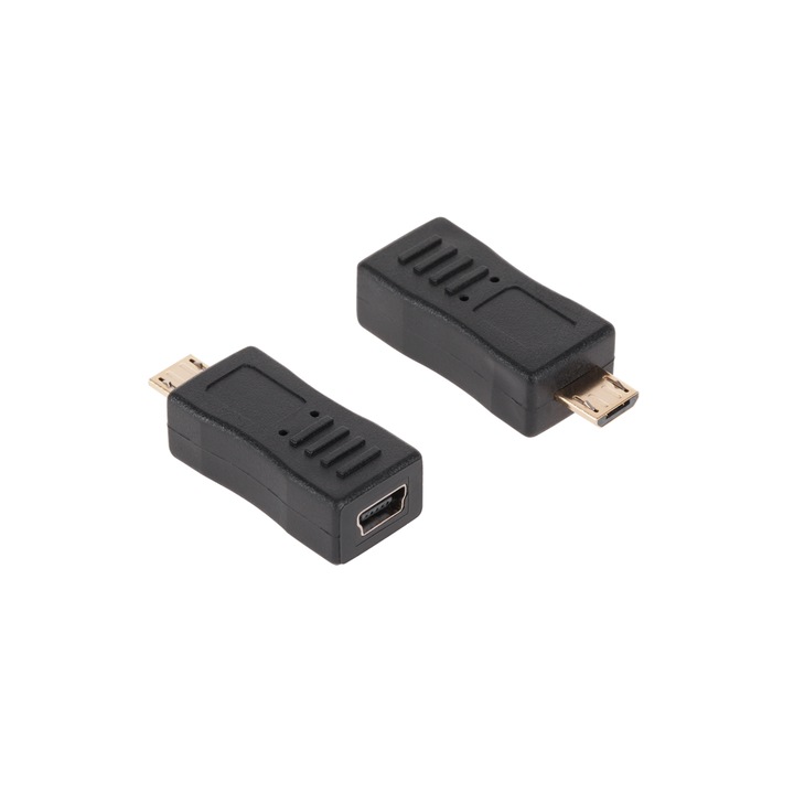 Adaptor conector mini priza USB, Negru