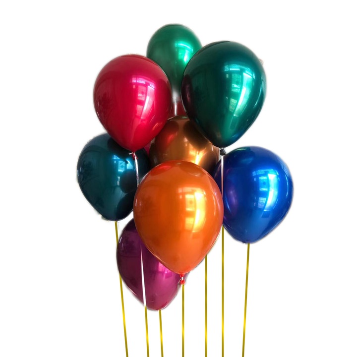 Set 50 baloane dublate, 2 straturi, multicolore chrome, Ropet