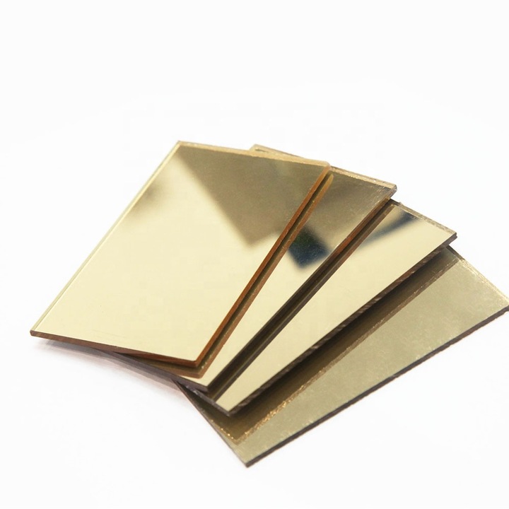 Set 4 buc - Plexiglas Oglinda Aurie 3mm – 250x250mm Auriu