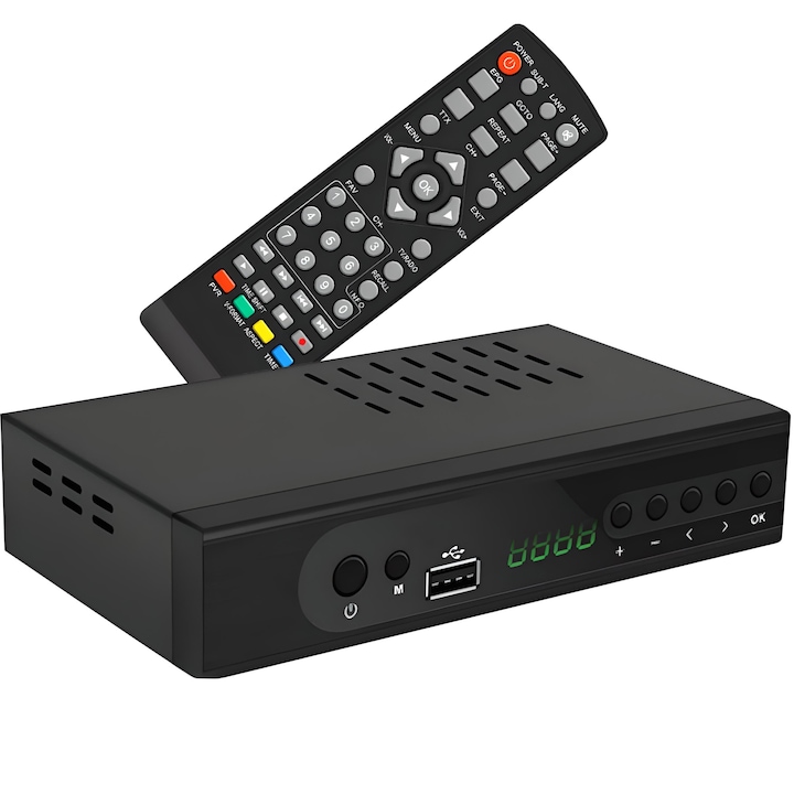Tuner TV si Telecomanda, HDMI, Ethernet, DVB-T2, HEVC, H.265, Negru
