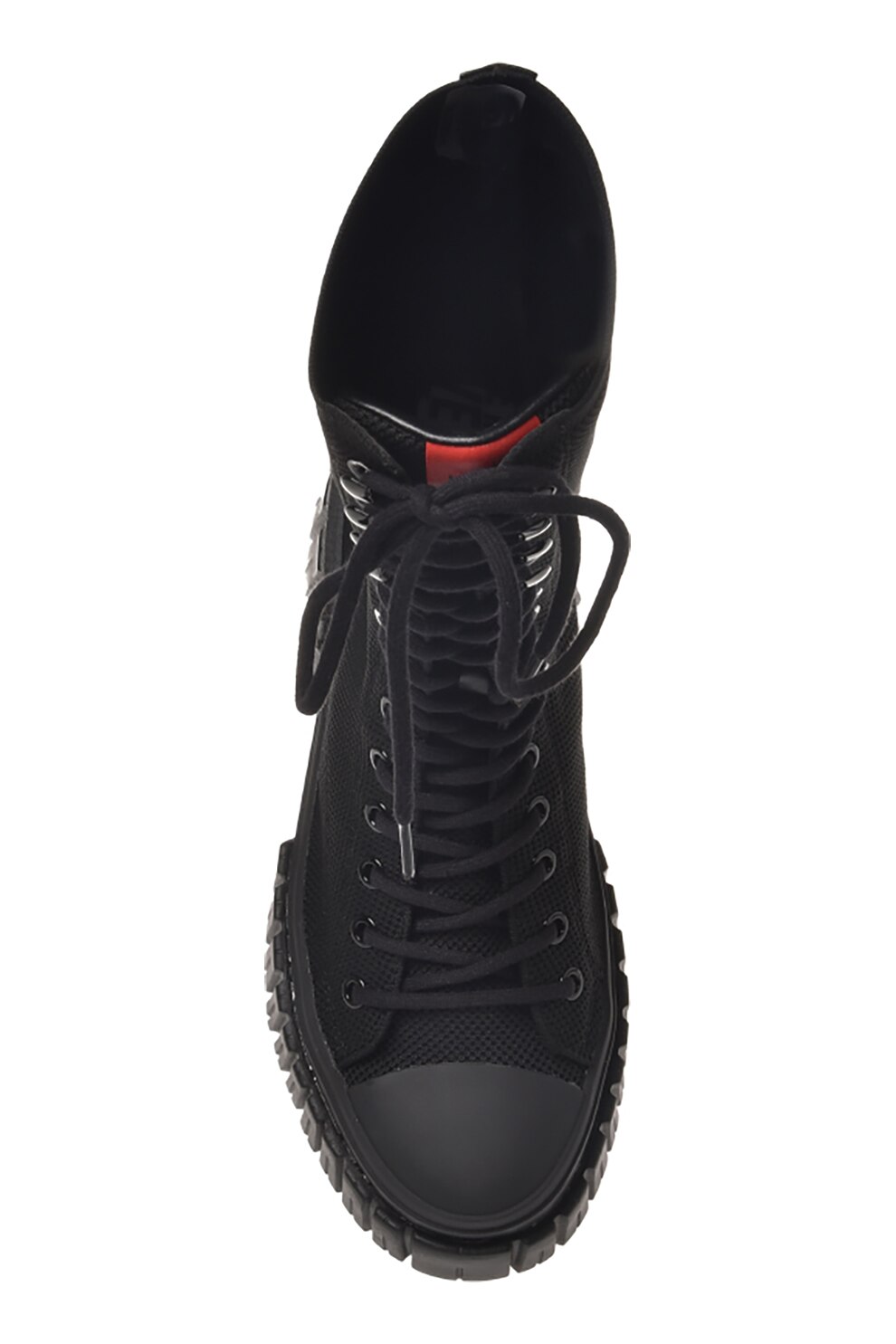Love Moschino, Cizme mid-calf cu sireturi, Negru, 36 - eMAG.ro