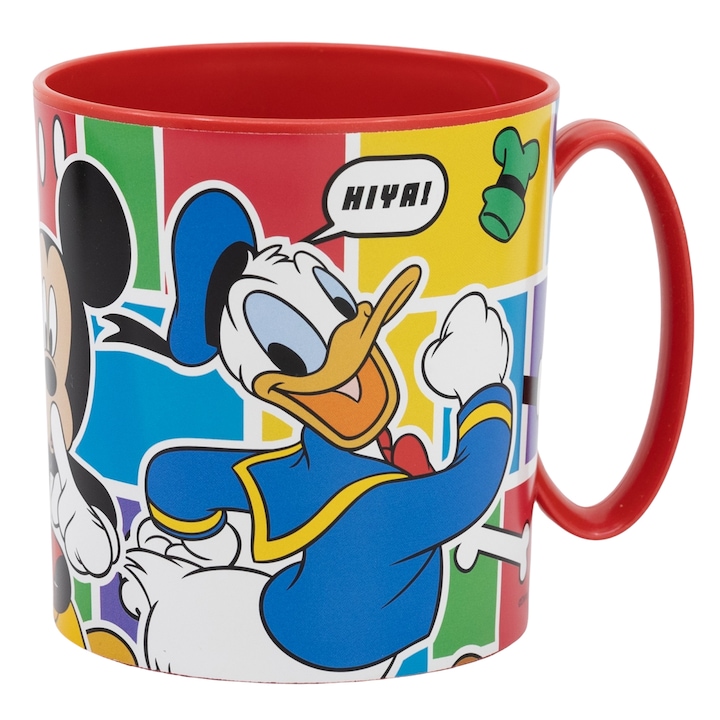 Mickey Mouse Disney Better Together пластмасова чаша за микровълнова 350 ml Червена