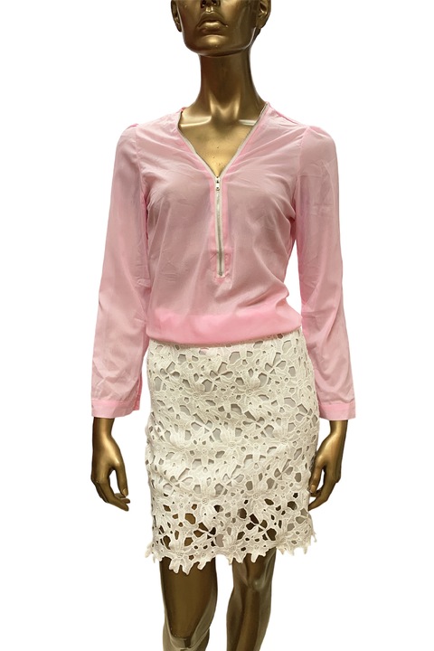 Set elegant pentru femei, JUP, Poliester, L, Alb/Roz