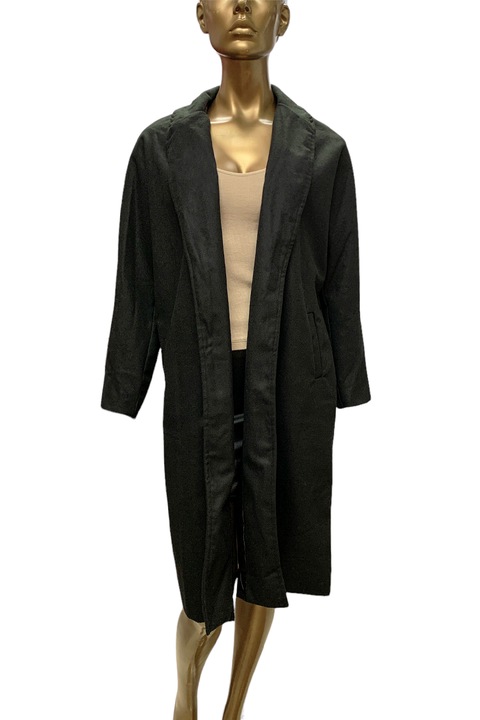 Palton dama, JUP, Sintetic, Marime L/XL, Negru