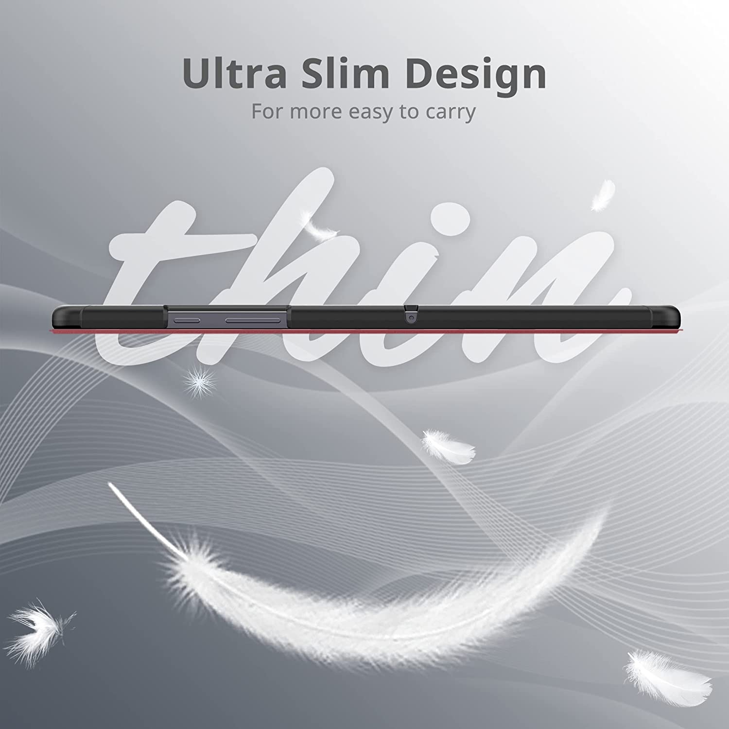 Husa Slim Sigloo, Smart Cover, Trifold, pentru tableta Samsung Galaxy Tab A7 10.4 inch (2022/2020) T500 /T505, Burgundy
