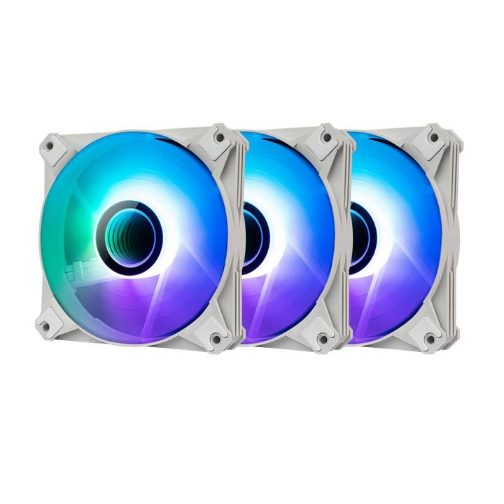 Darkflash INF8 ARGB 3 az 1-ben számítógép ventilátor készlet, 120x120, 3 db, fehér
