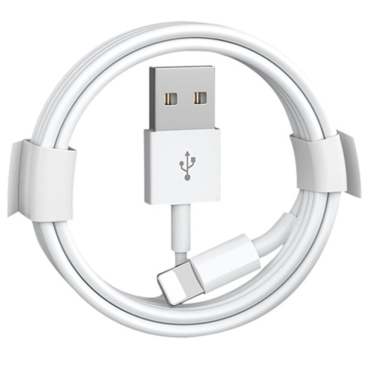 Cablu de date si incarcare W04 compatibil Apple iPhone 5,6,7,8, X, XR, XS,11, 12, 13, USB - Lightning, 1 metru, alb