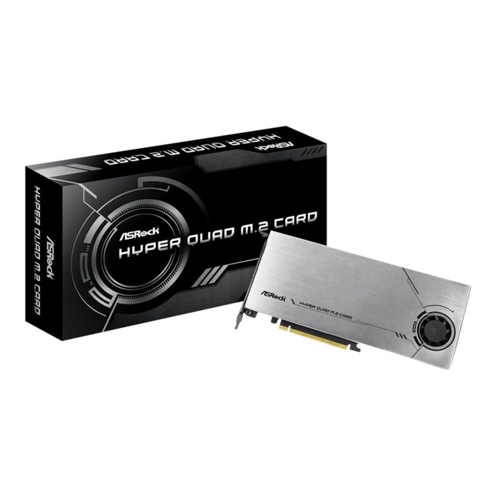 ASRock HYPER QUAD M.2 CARD - interface adapter - M.2 Card - PCIe 4.0 x16 (90-MCA0G0-00UANZ)