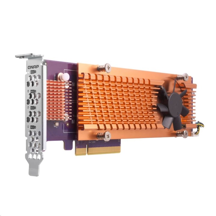 Adaptor intern M.2 QNAP QM2, PCIe 2.0, cu suport de montare, cu dimensiuni de 68,9x147,2x20,6mm