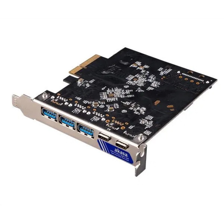 Akasa USB 3.2 Gen 2 2x Type-C 3x Type-A bővítő kártya PCI-E (AK-PCCU3-09) (AK-PCCU3-09)