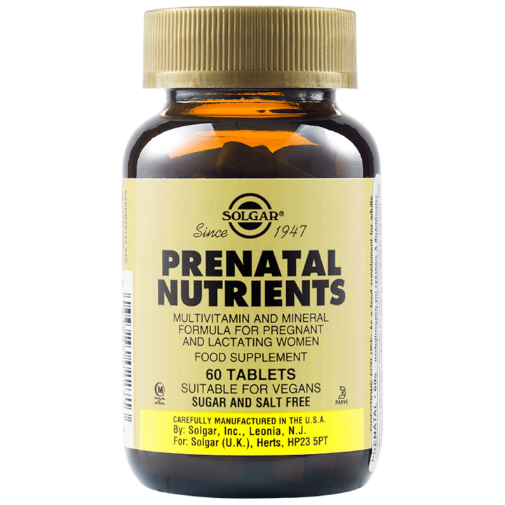 Витамини за бременни Solgar, Prenatal Nutrients, Niavis, 60 табл