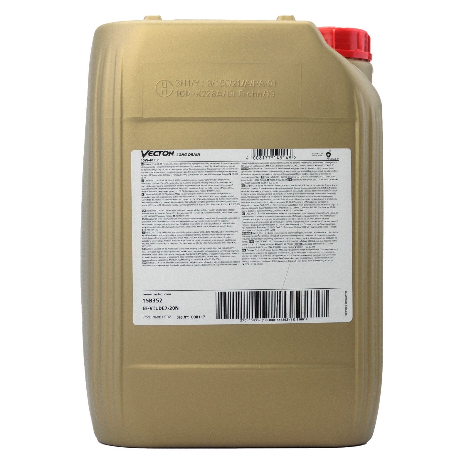 Ulei motor Castrol Vecton Long Drain 10W40 20L eMAG.ro