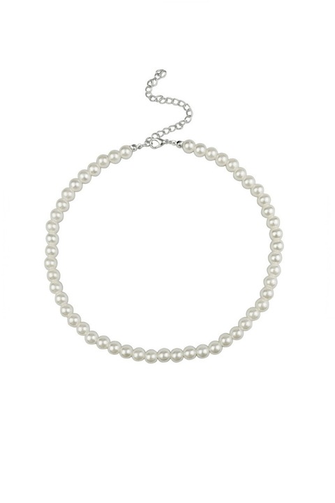 Bratara Shell din perle de scoica albe de 3 mm si accesorii din argint 925, lungime ajustabila