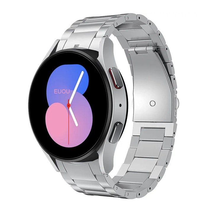Curea Titan, MTP Titanium Band, Compatibila Galaxy Watch 5, 44mm, Model Super Usor, Silver