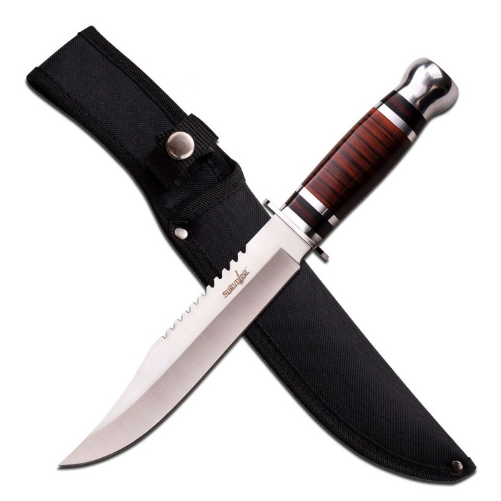 Cutit Profesional de Supravietuire cu Husa, Lama Fixa, Inox, HK-782L