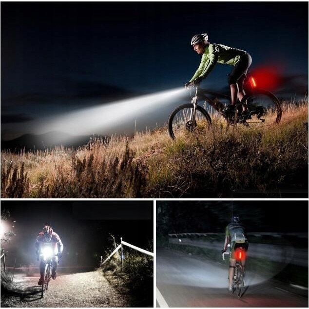 Set Lumini Bicicleta Far Si Stop Led Super Luminoase Reincarcabil