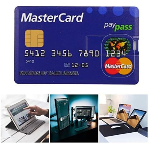 Stick memorie USB, 64GB, sub forma de card bancar, albastru - eMAG.ro