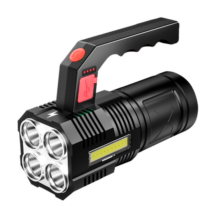Мултифункционален преносим LED фенер, 4 режима, USB зареждане, водоустойчивост, 50-100 м обхват