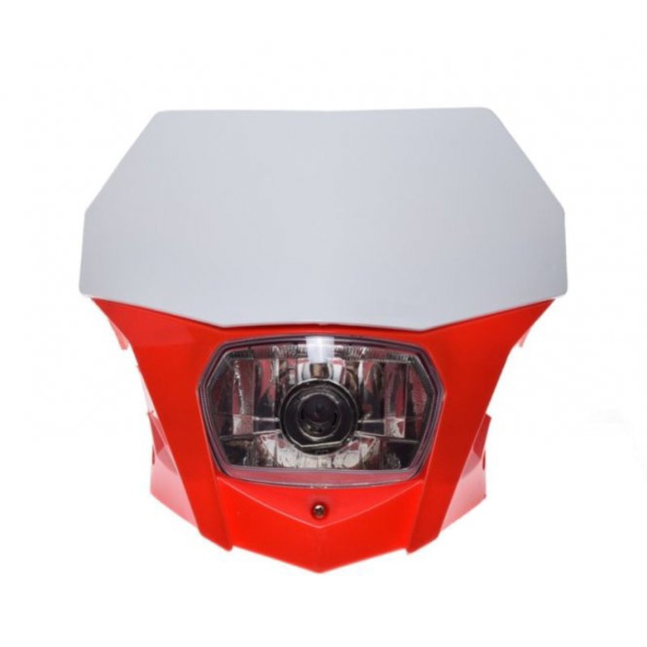 Univerzális motoros fényszóró + rögzítőkészlet, fehér/piros