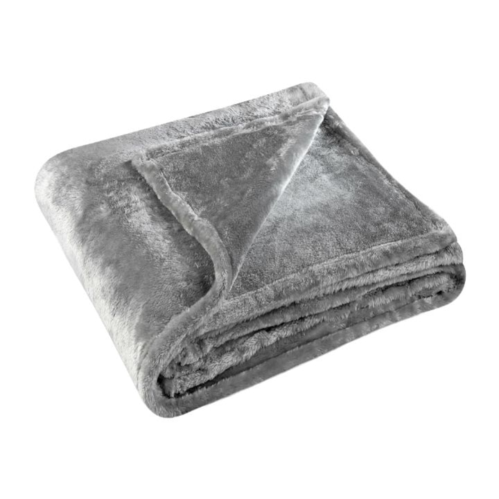 Patura Cocolino, pat dublu, 200 x 230 cm, pufoasa si moale la atingere, gri