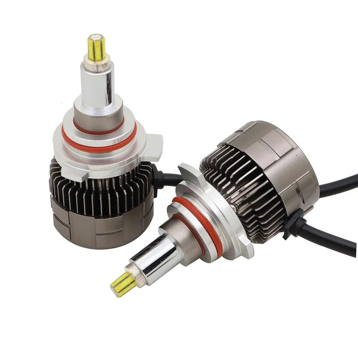 Set 3D CSP LED becuri H11, H8, H9, 12V, 100W, 20000lm pentru faruri Canbus fara erori, 360° grade, 6000k