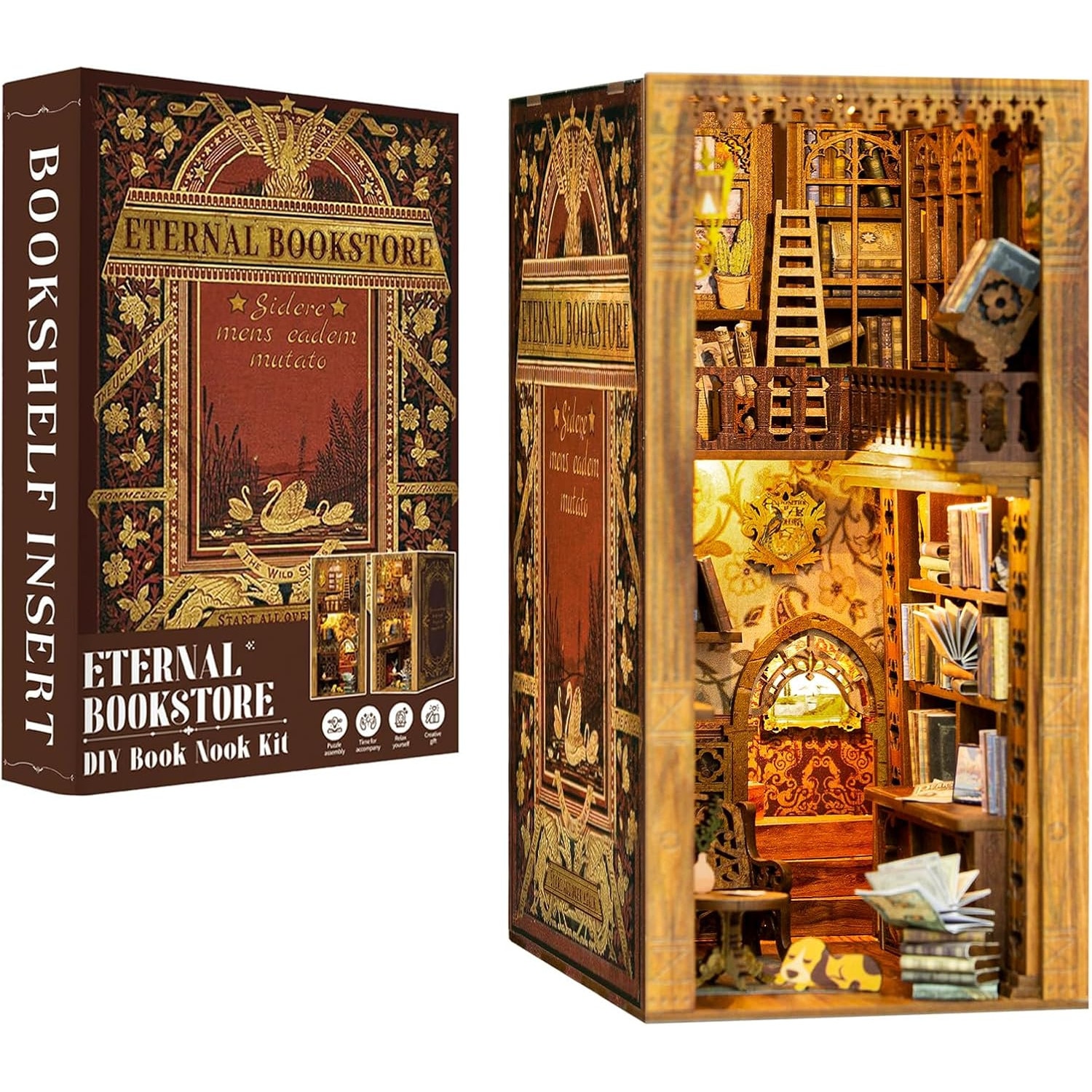Puzzle 3D Cotor de carte DYI Eternal Bookstore, Cutebee, 172 piese