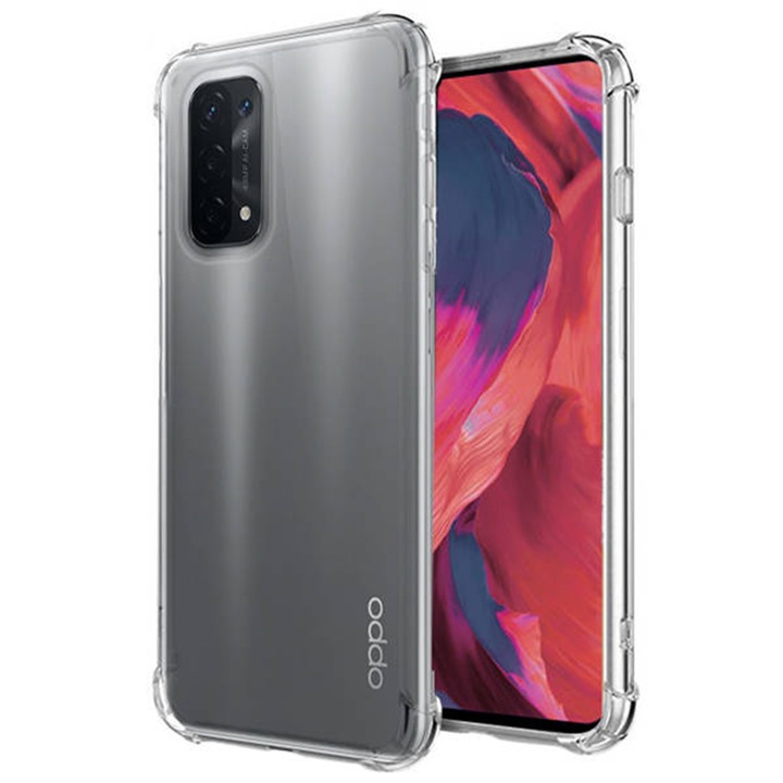 Ütésálló tok kompatibilis Oppo A54 5G / A74 5G / A93 5G, Supreme Protection, Leejtésálló, Ütésálló, További védelem a sarkoknál, Minimalista kialakítás, 1,5 mm, Átlátszó