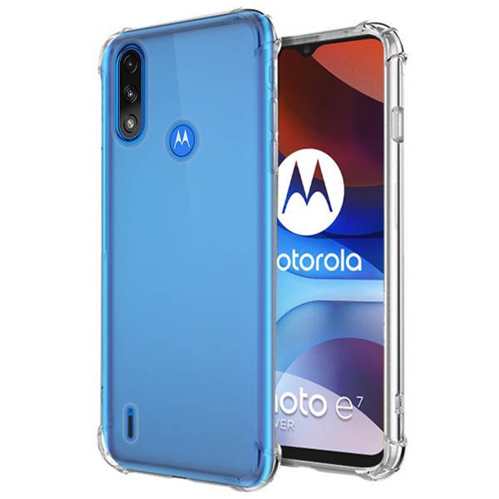 Удароустойчив калъф, съвместим с Motorola Moto E7 Power/ E7i Power, изключителна защита, устойчив на падане, удароустойчив, допълнителна защита в ъглите, минималистичен дизайн, 1,5 mm, прозрачен