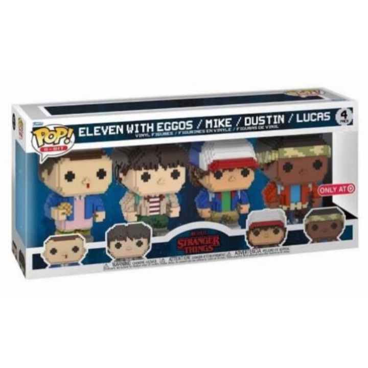Funko Pop! 4-Pack: Stranger Things - 8 Bit Eleven with Eggos /Mike/Dustin/Lucas figura