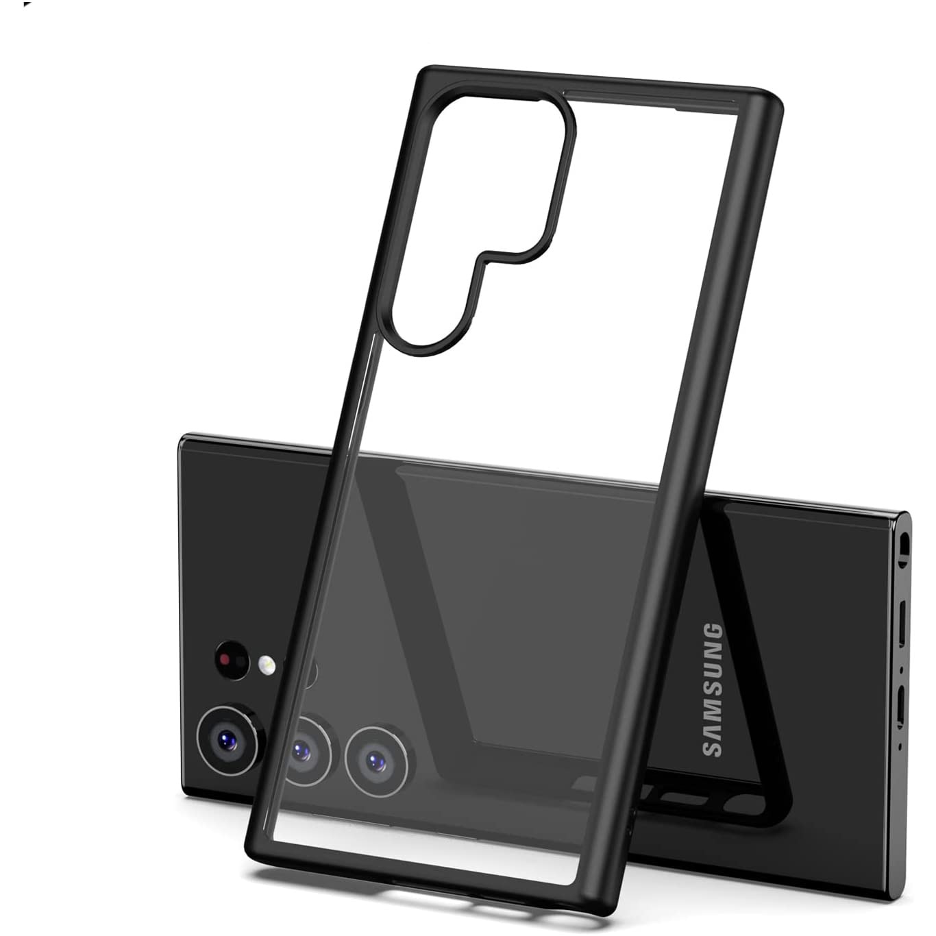 Husa pentru Samsung Galaxy S22 ULTRA, carcasa spate Hybrid ultra slim, Antisoc, hardcase, Negru