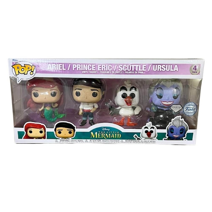 Funko Pop! 4-Pack Disney: The Little Mermaid - Ariel / Prince Eric / Scuttle / Ursula figura