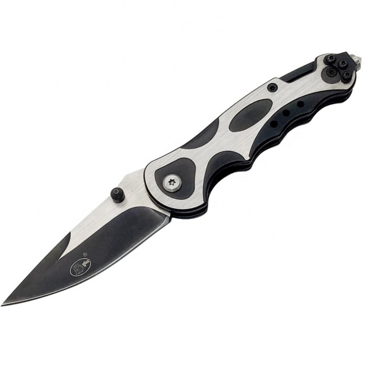 Összecsukható kés, Kolumbia, kültéri használatra, acél, fekete/ezüst