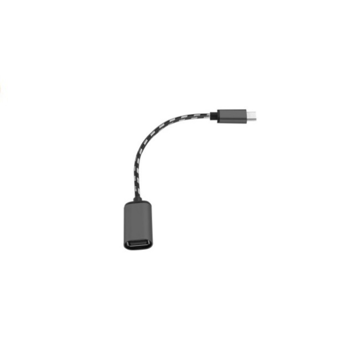 Cablu adaptator USB 3.0 la USB-C OTG pentru transfer rapid de date intre stick-uri, lungime 15 cm, culoare gri metalic
