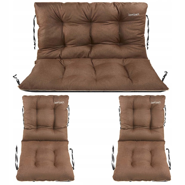 Възглавница за пейка, Superkissen24, 100X60X50, 2+1, кафява