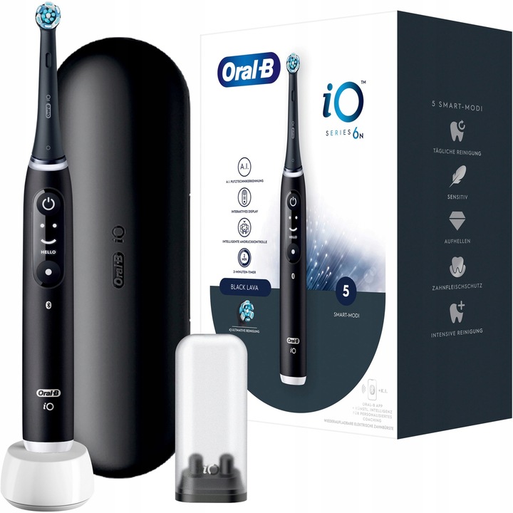 Set periuta de dinti electrica/accesorii iO 6, Oral-B, Negru