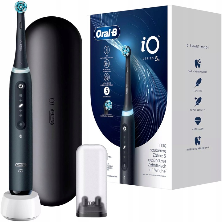 Комплект електрическа четка за зъби Braun iO Series 5, Oral-B, черен