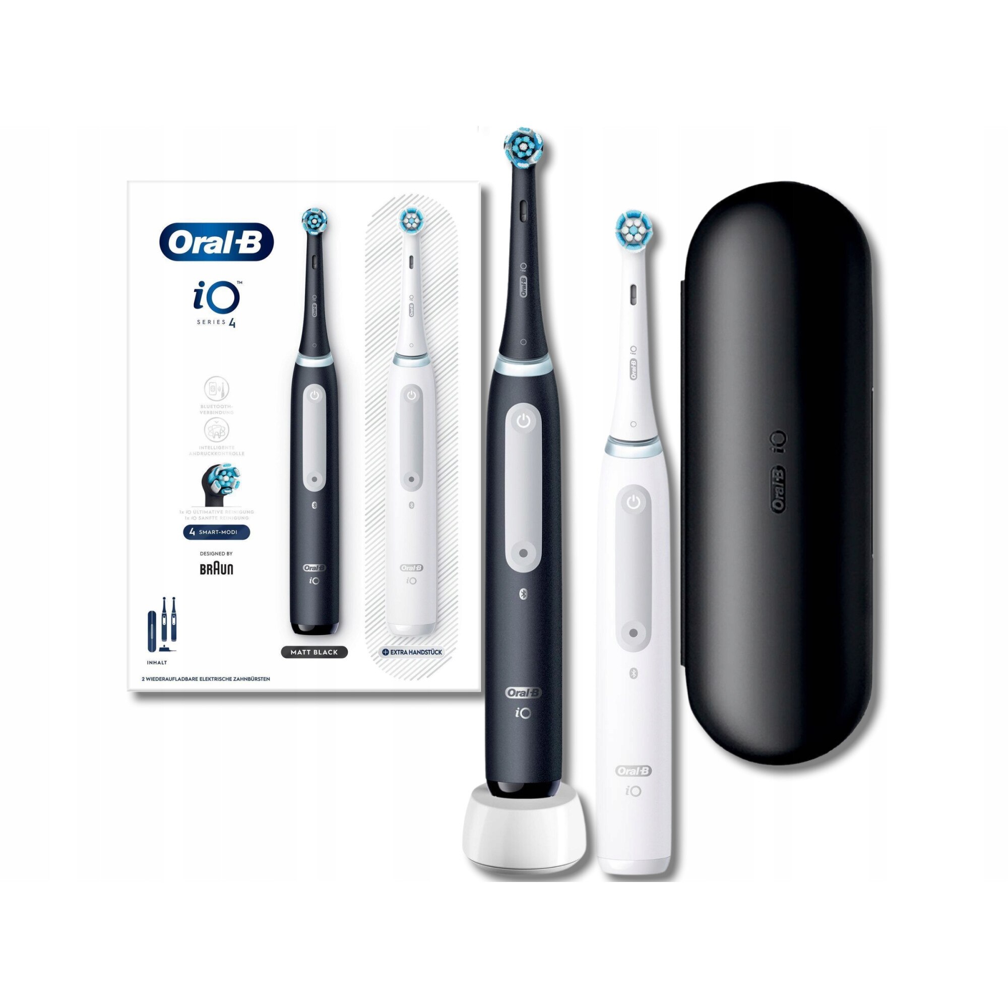 Set 2 Periute De Dinti Electrice IO Series4, Oral-B, Alb/Negru - EMAG.ro