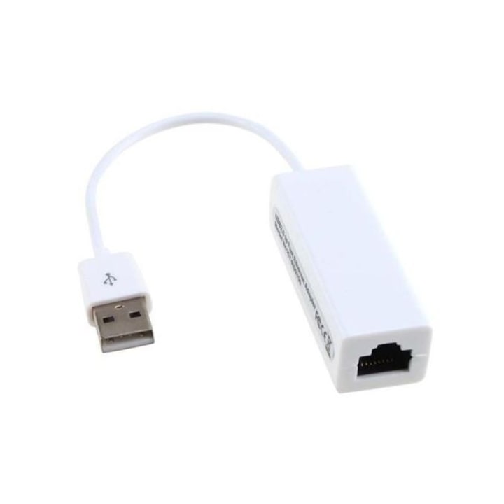 Cablu Ethernet USB-A tata la RJ45 mama, Alb - Performanta de inalta clasa