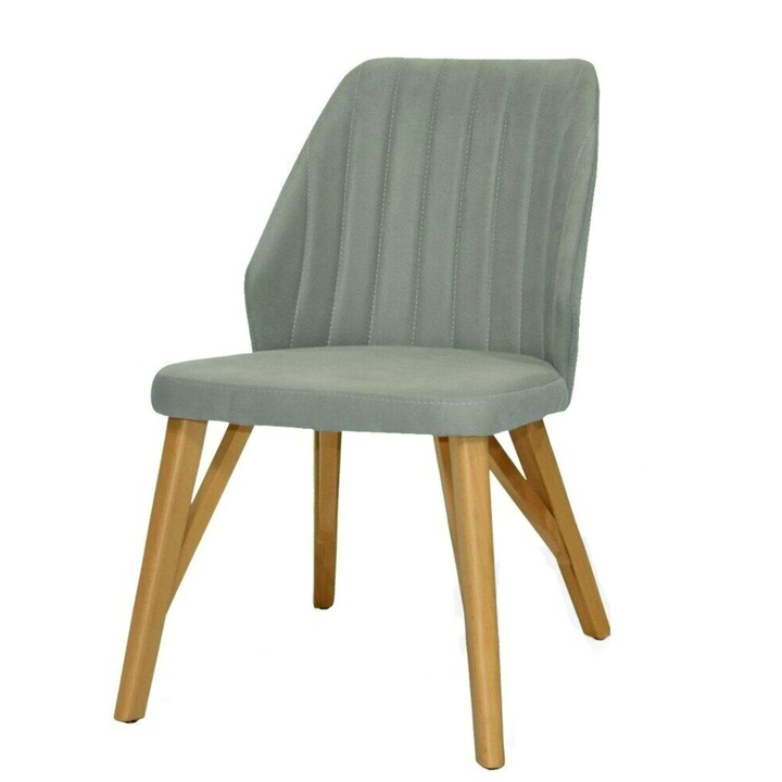 Кухненски стол Morteens, Pinton, Текстил, Дърво, Бежов, Кафяв