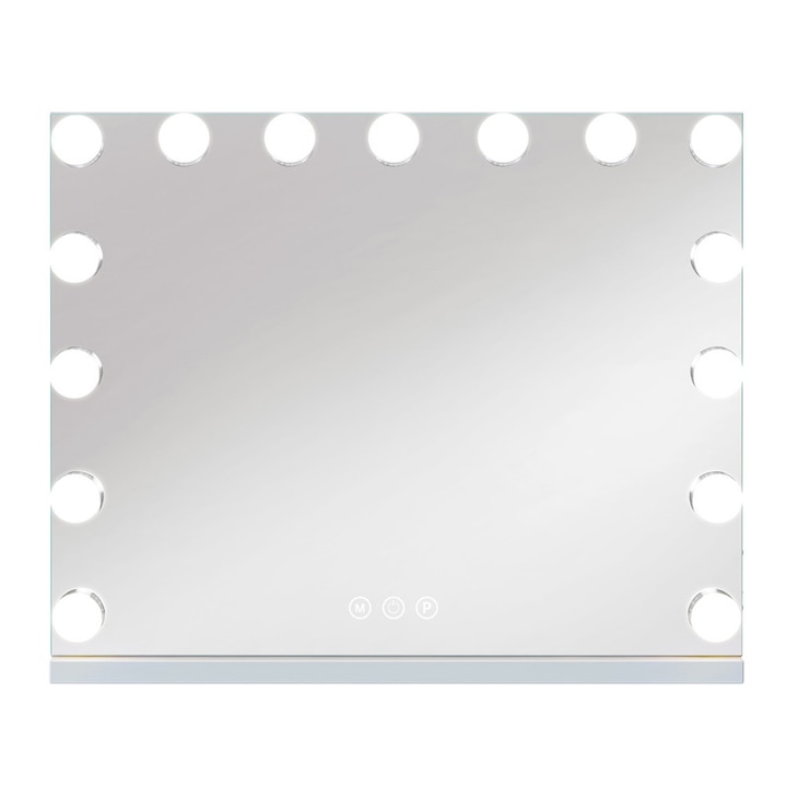 Oglinda cosmetica, FENCHILIN, Metal, LED, USB, 58x46cm, Alb