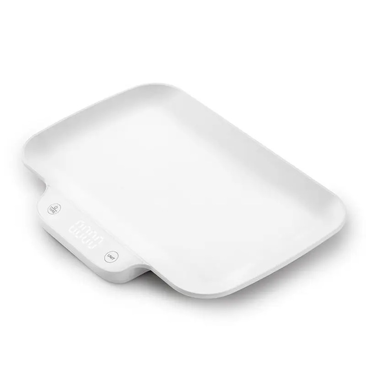 Cantar de bucatarie, 15 kg, 4 unitati de masura, Display LCD, Alb