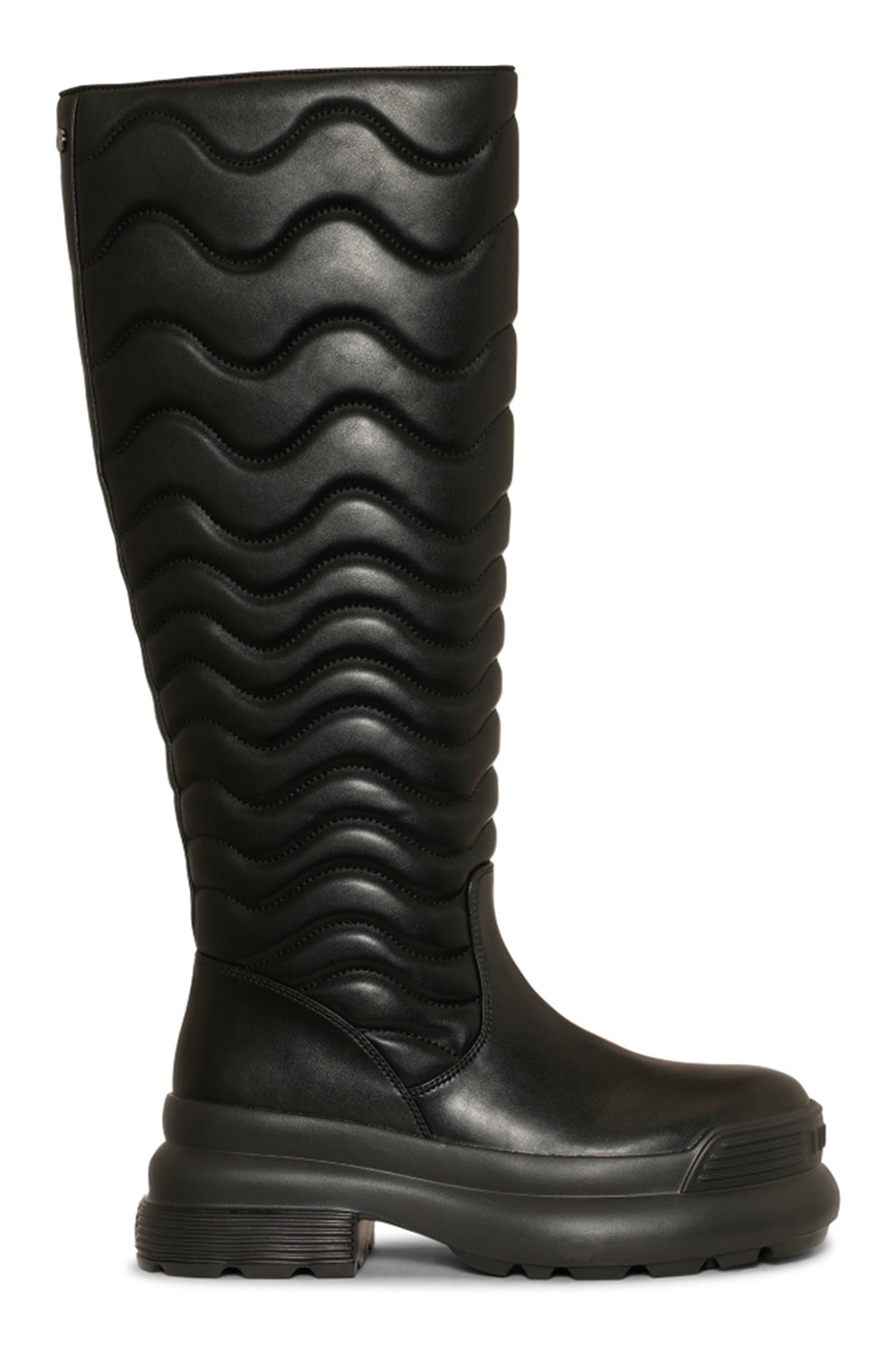Love Moschino, Cizme mid-calf cu imprimeu logo, fara inchidere