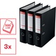 Set 3 bibliorafturi Esselte Economy, PP, partial reciclat, certificare FSC, A4, 7,5 cm, negru