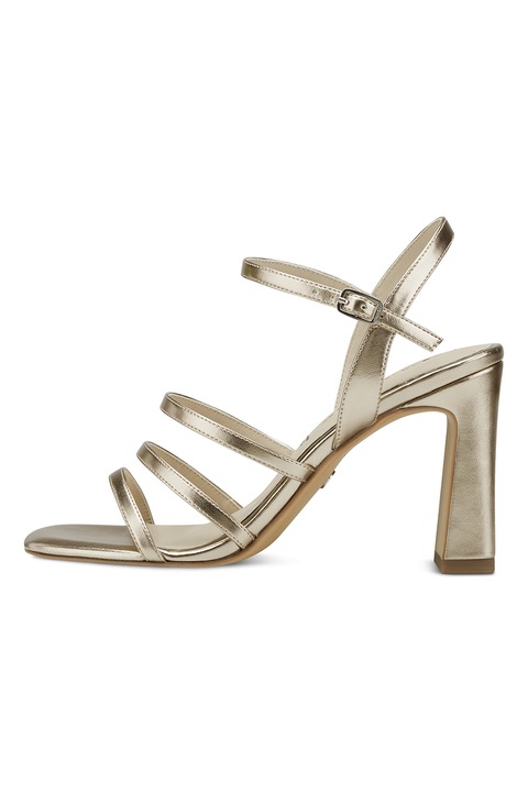 Tamaris, Сандали от еко кожа с токи, Златист