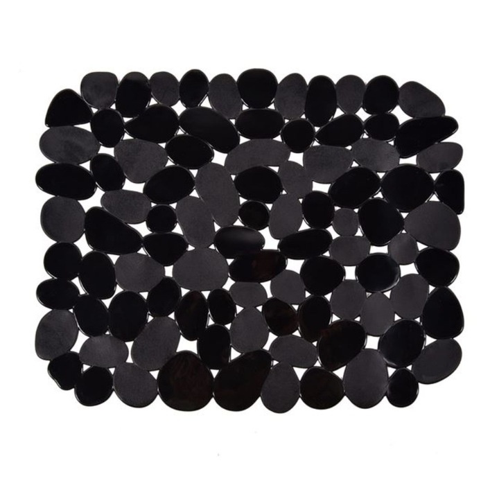 Suport pentru chiuveta, uscare vase, anti-alunecare, pvc, negru, 30.5 x 26 cm