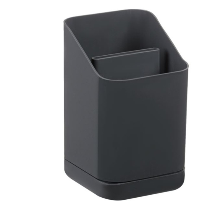 Cutie de uscare pentru tacamuri, plastic, gri, 10,5 x 11 x 18 cm