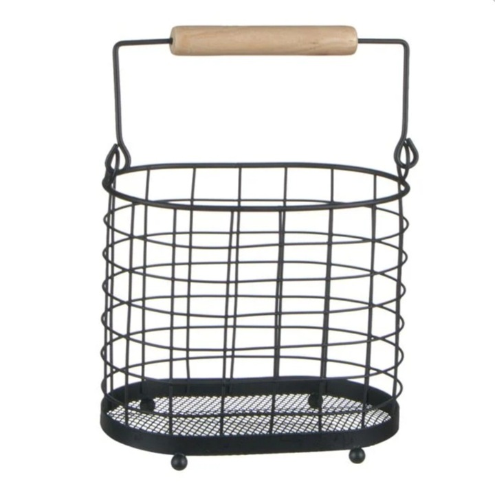 Scurgator de tacamuri cu maner, metal, negru, 18 x 11,5 x 15,5 cm